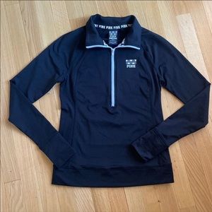 Pink sport sweater size xs petite zipper balck